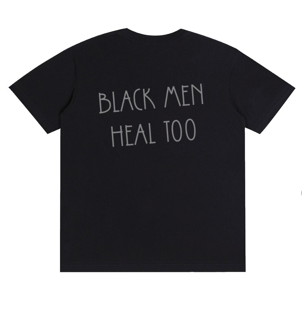 Black Men Heal Too| Hollie Therapy and Counseling Short Sleeve T-shirt