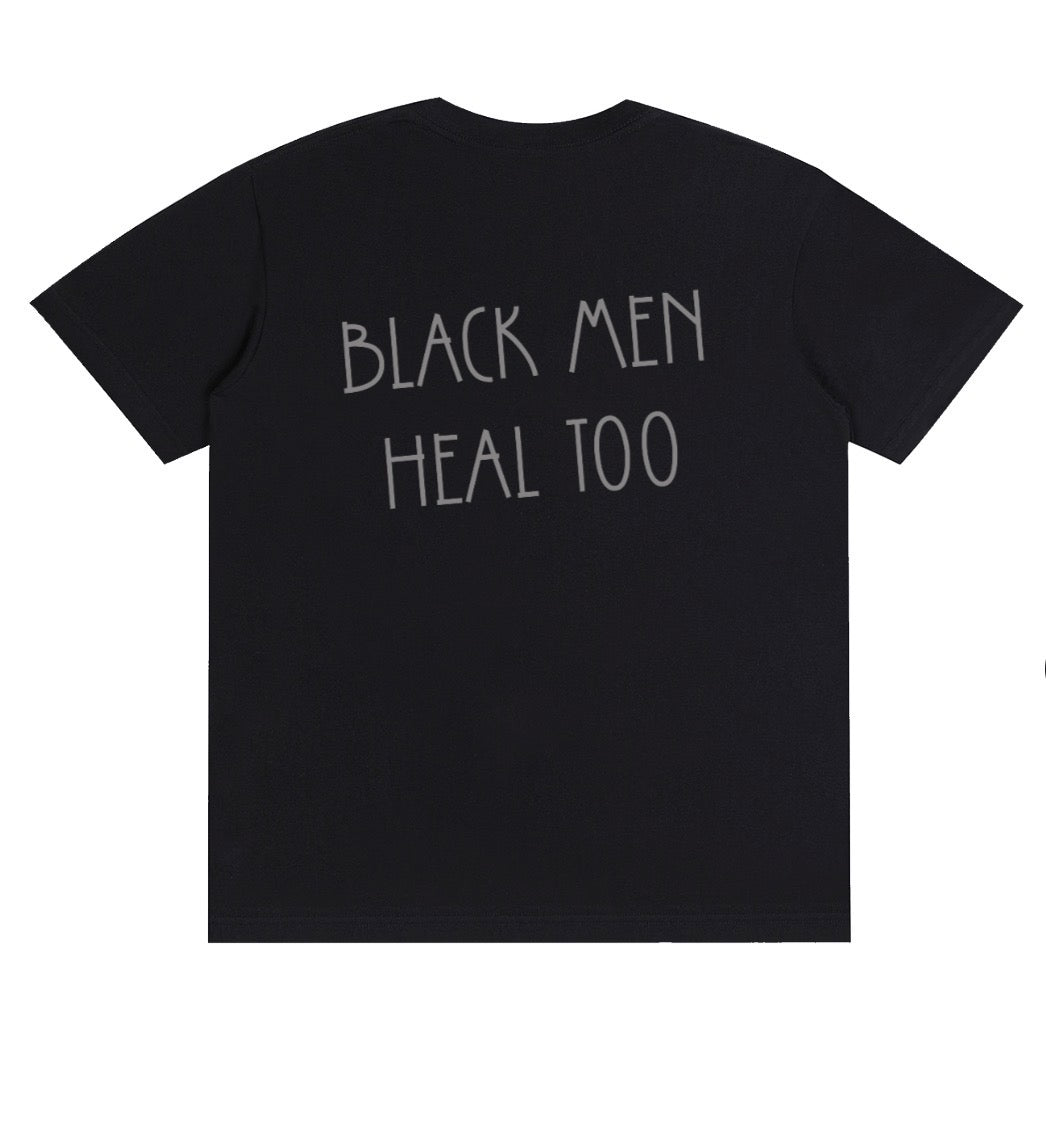 Black Men Heal Too| Hollie Therapy and Counseling Short Sleeve T-shirt