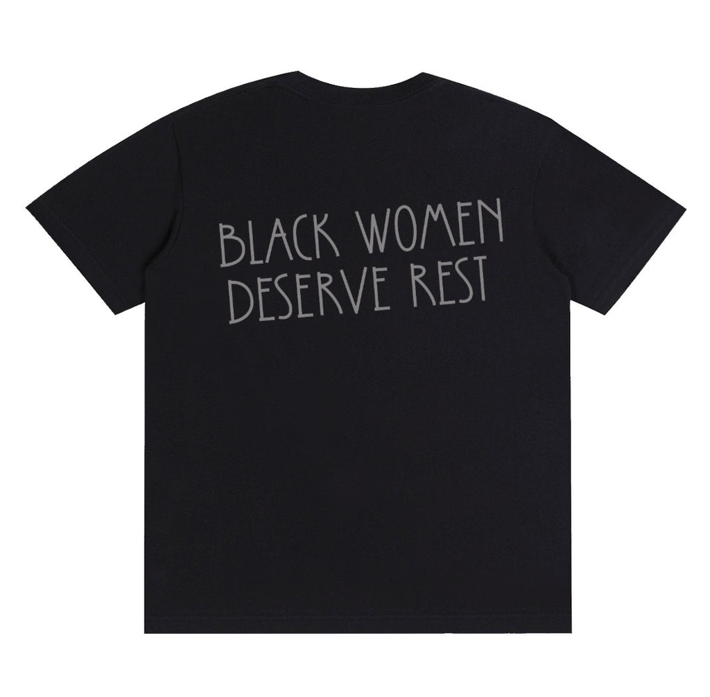 Black Women Deserve Rest| Hollie Therapy and Counseling Short Sleeve T-Shirt