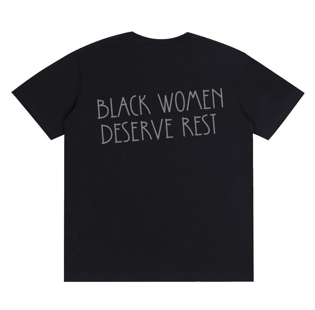 Black Women Deserve Rest| Hollie Therapy and Counseling Short Sleeve T-Shirt